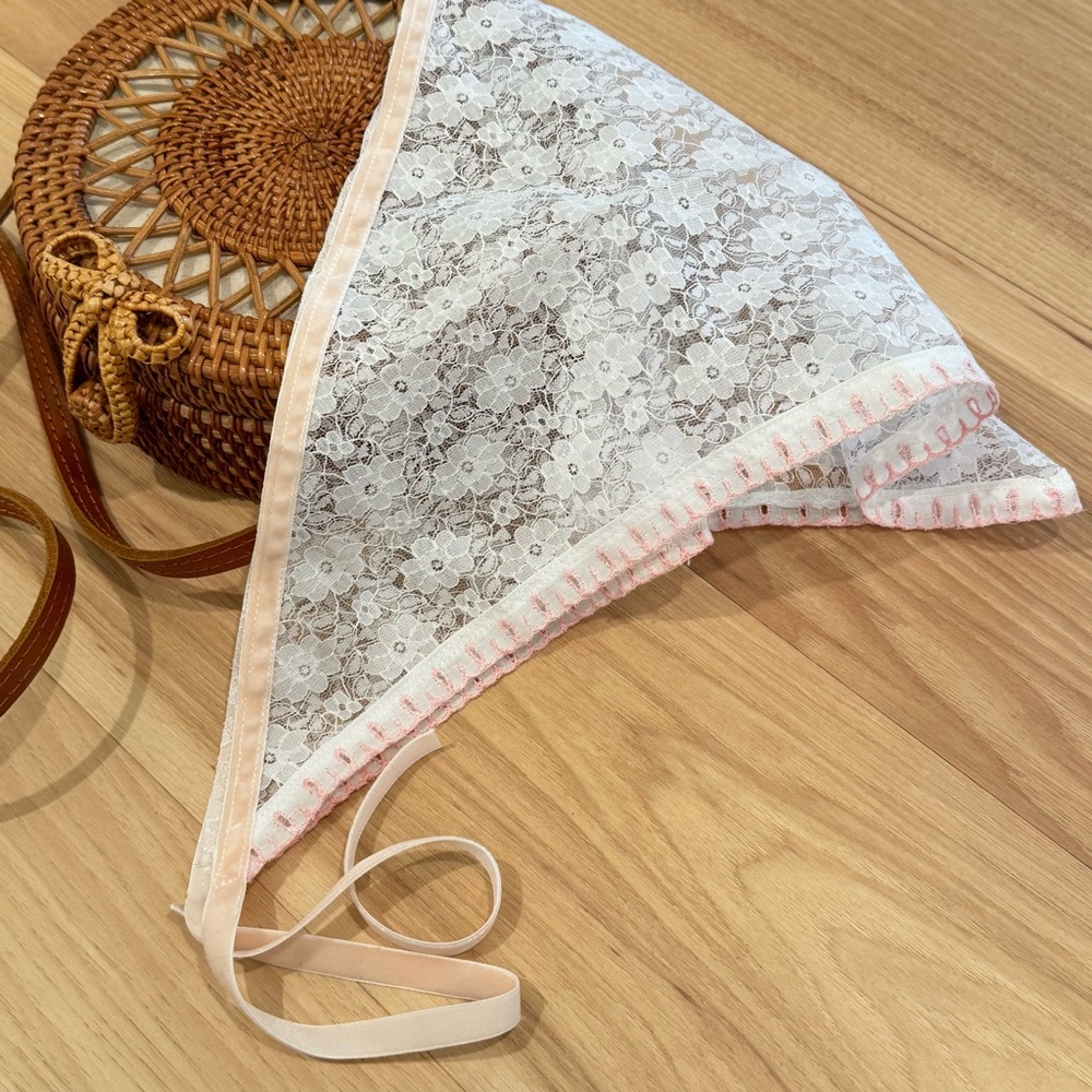 Hair Scarf Floral Lace Handmade